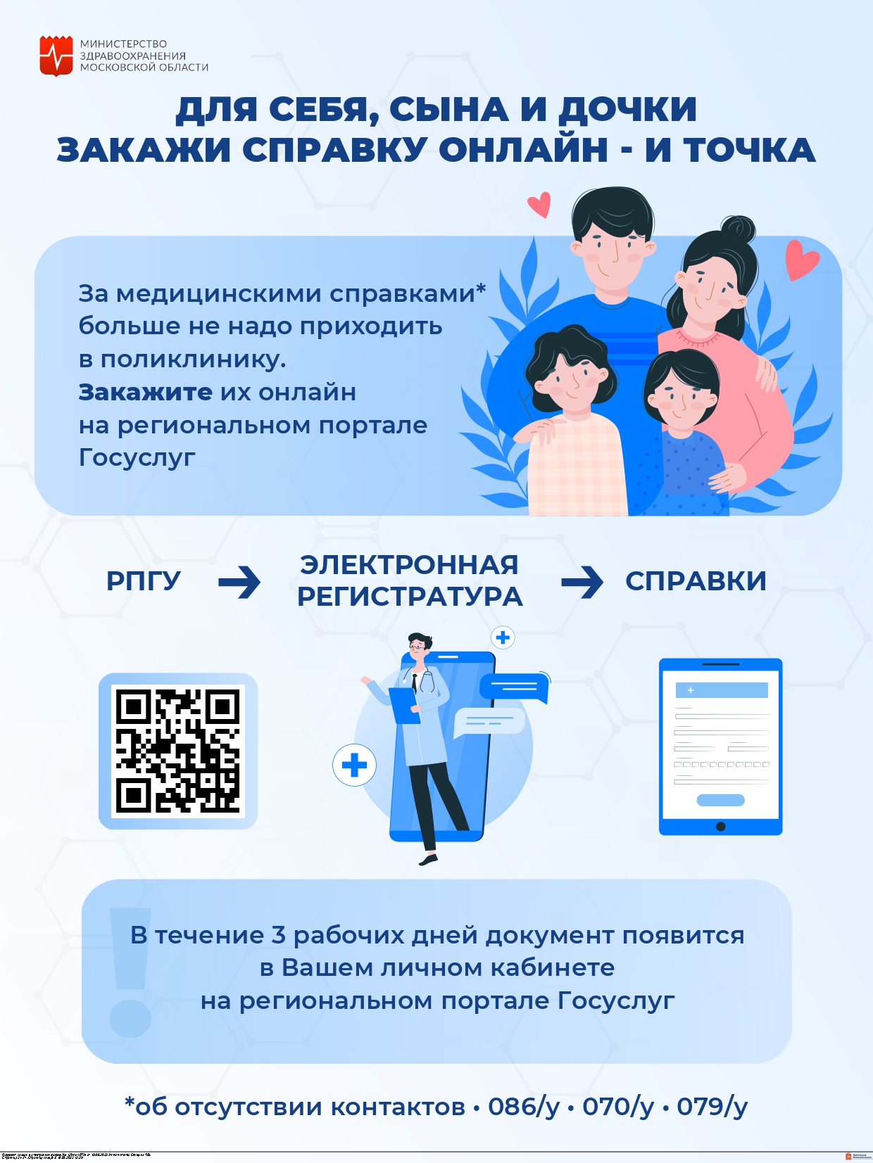 Жители Подольска могут получить 4 вида медсправок онлайн
