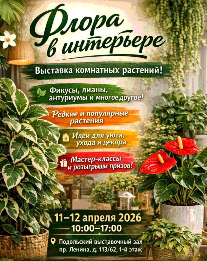 В Подольском выставочном зале представят экспозицию «Флора в интерьере»
