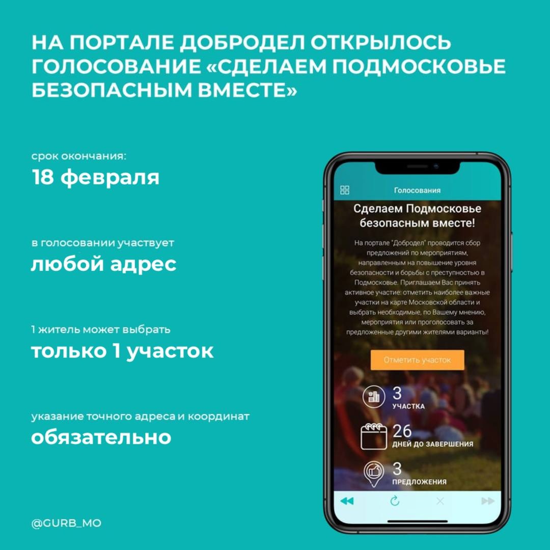 На "Доброделе" стартовало голосование "Сделаем Подмосковье безопасным вместе"