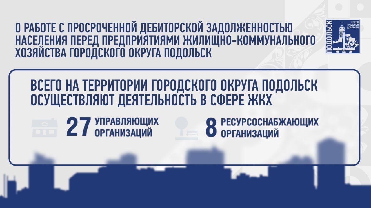 Глава Подольска рассказал о работе с должниками за ЖКУ
