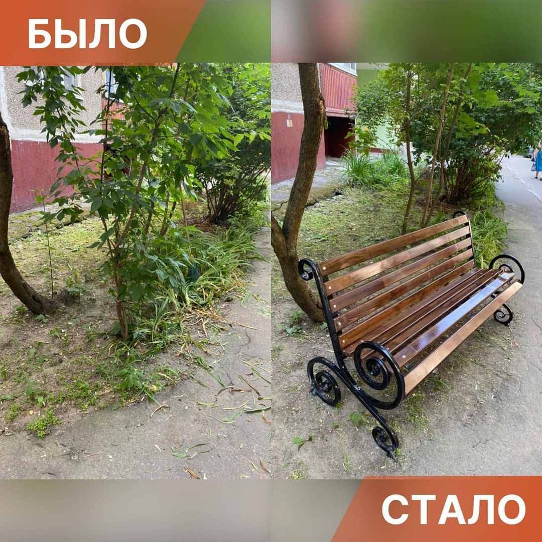 Во дворах жилых домов и на общественных пространствах продолжается обновление скамеек