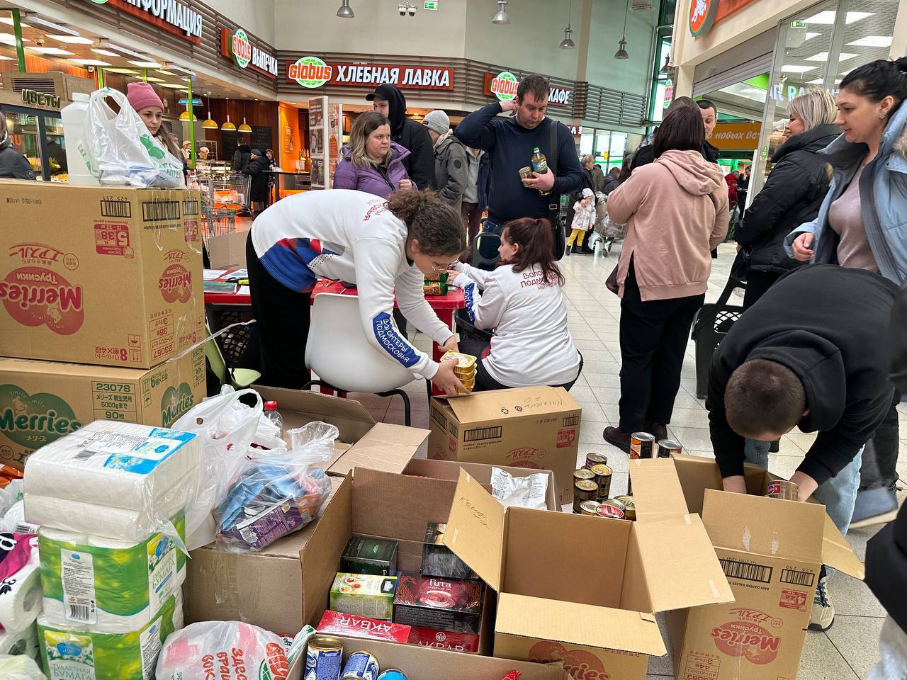 Акция по сбору гумпомощи "Подольск помогает" состоялась 4 марта