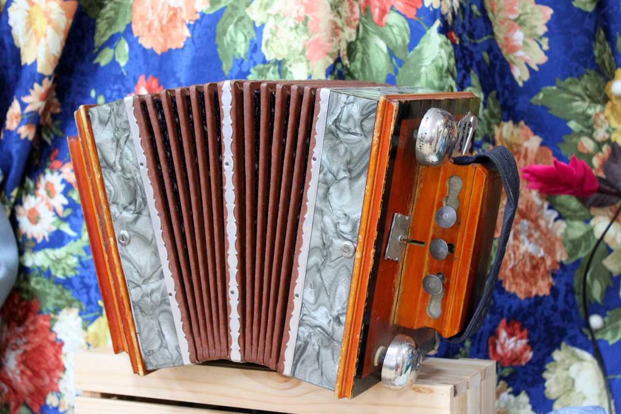 Ветеран войны подарил «Русскому музею обрядов и быта» саратовскую гармошку