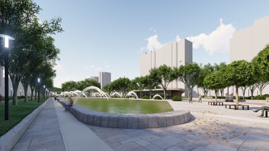 Летом – фонтан, зимой – каток!