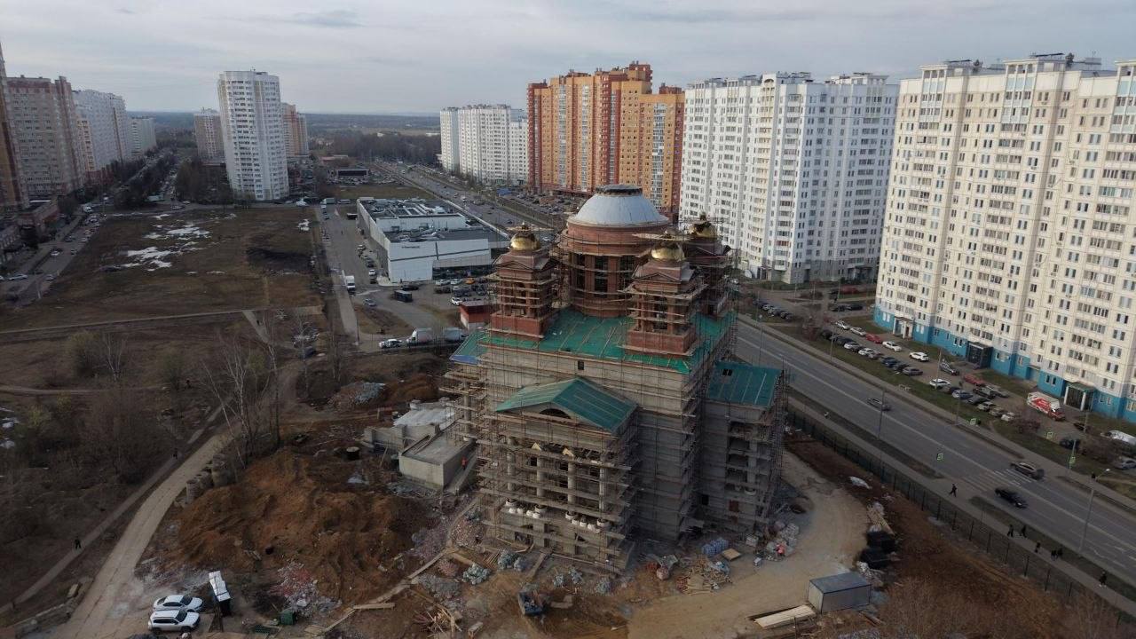 Строительная готовность храма Николая Чудотворца в Подольске превысила 60 %