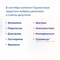 В Подольске готовятся к выборам в Совет депутатов 