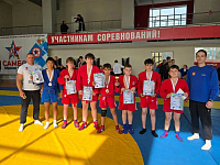 Юные самбисты завоевали девять медалей на турнире