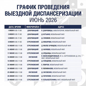Подольский мобильный ФАП: график на июнь