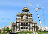 Главный купол установили на Никольский храм в Кузнечиках Главный купол установили на Никольский храм в Кузнечиках